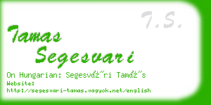 tamas segesvari business card